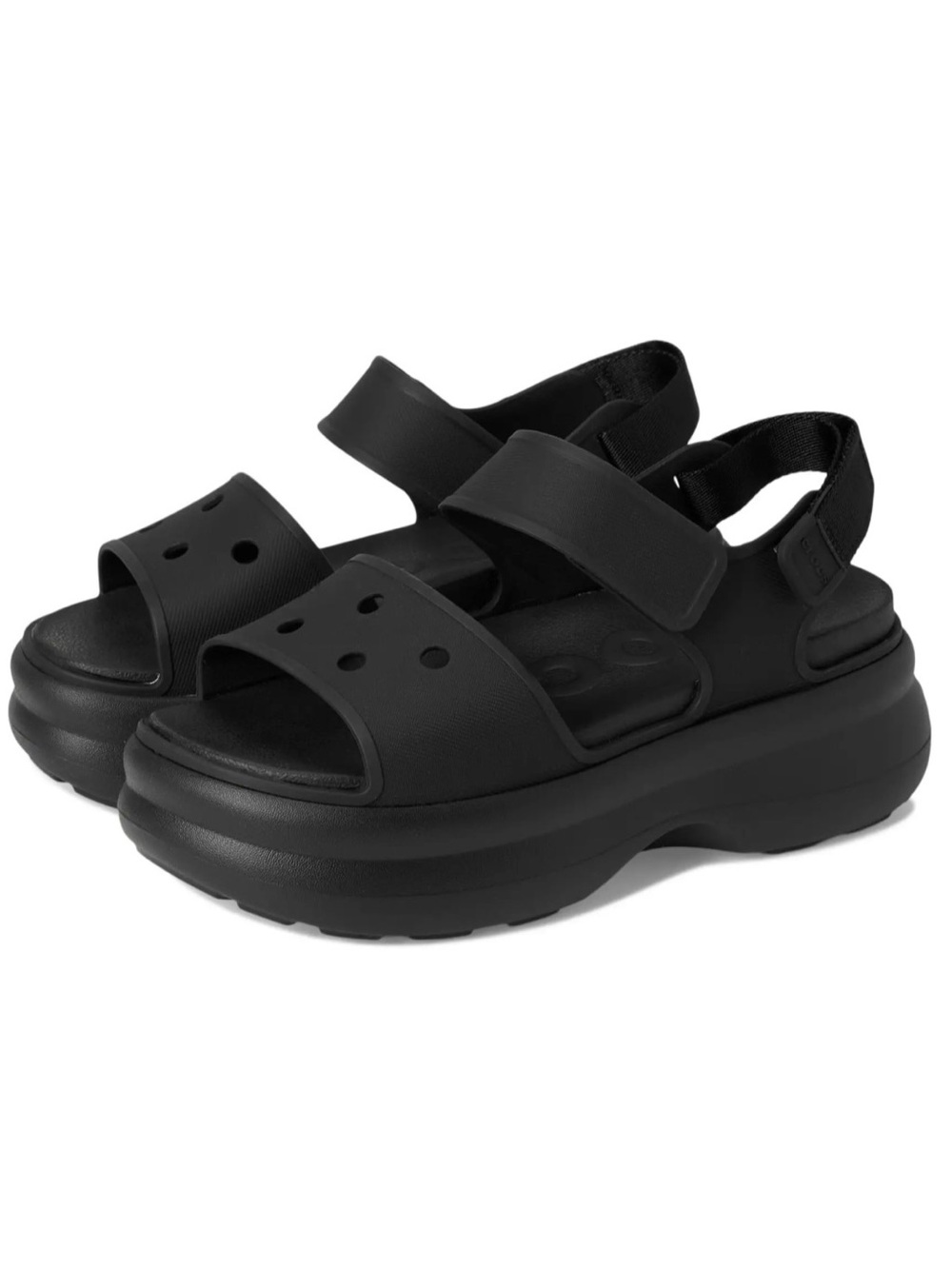 Crocs Soho Y-Strap Sandal Black Platform Sport Sandals - Picture 2 of 7